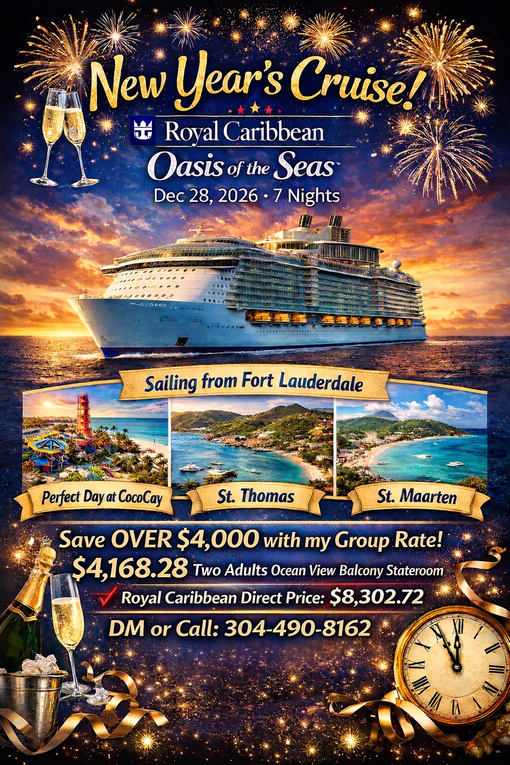 Oasis of the Seas
December 28, 2026