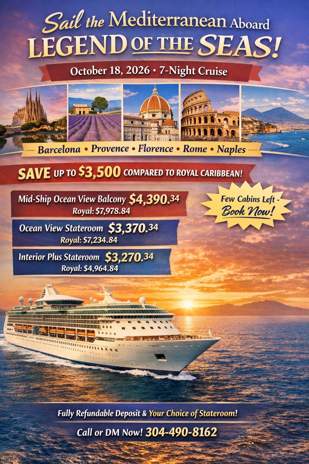 Legend of the Seas
October 18, 2026